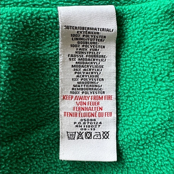 Mini Boden Red Convertible Jacket with Green Polka Dot Lining - Size 4-5 - Picture 6 of 12